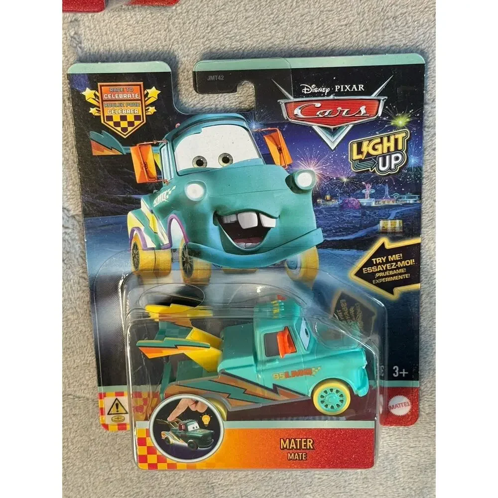 Disney Pixar Cars Lot 5 Light Up Set Collection Race To Celebrate McQueen Mater